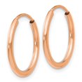 thumbnail image 3 of Auriga Fine Jewelry 14K Rose Gold Endless Tube Hoop Earrings for Women (L- 16mm, W- 16mm), 3 of 5