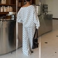 thumbnail image 5 of WULMLEO Women's 2 Piece Sets Polka Dots One Shoulder Loose Sweatshirt and Wide Leg Sweatpants Outfits 2026 Casual Trendy Suit Outfits White S, 5 of 6