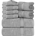 thumbnail image 6 of Towel Set 600 GSM 8Pc - 2 Bath Towels 2 Hand Towels 4 Washcloths Utopia Towels - Plum, 6 of 12