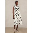 thumbnail image 4 of Vestido Bellabarnetten Slaia con estampado de lunares y solapa sin mangas, 4 of 6