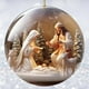 thumbnail image 5 of Corona de Belén de Navidad - Decoración religiosa acrílica para árbol y hogar - adorno colgante de 8x8 cm, 5 of 9