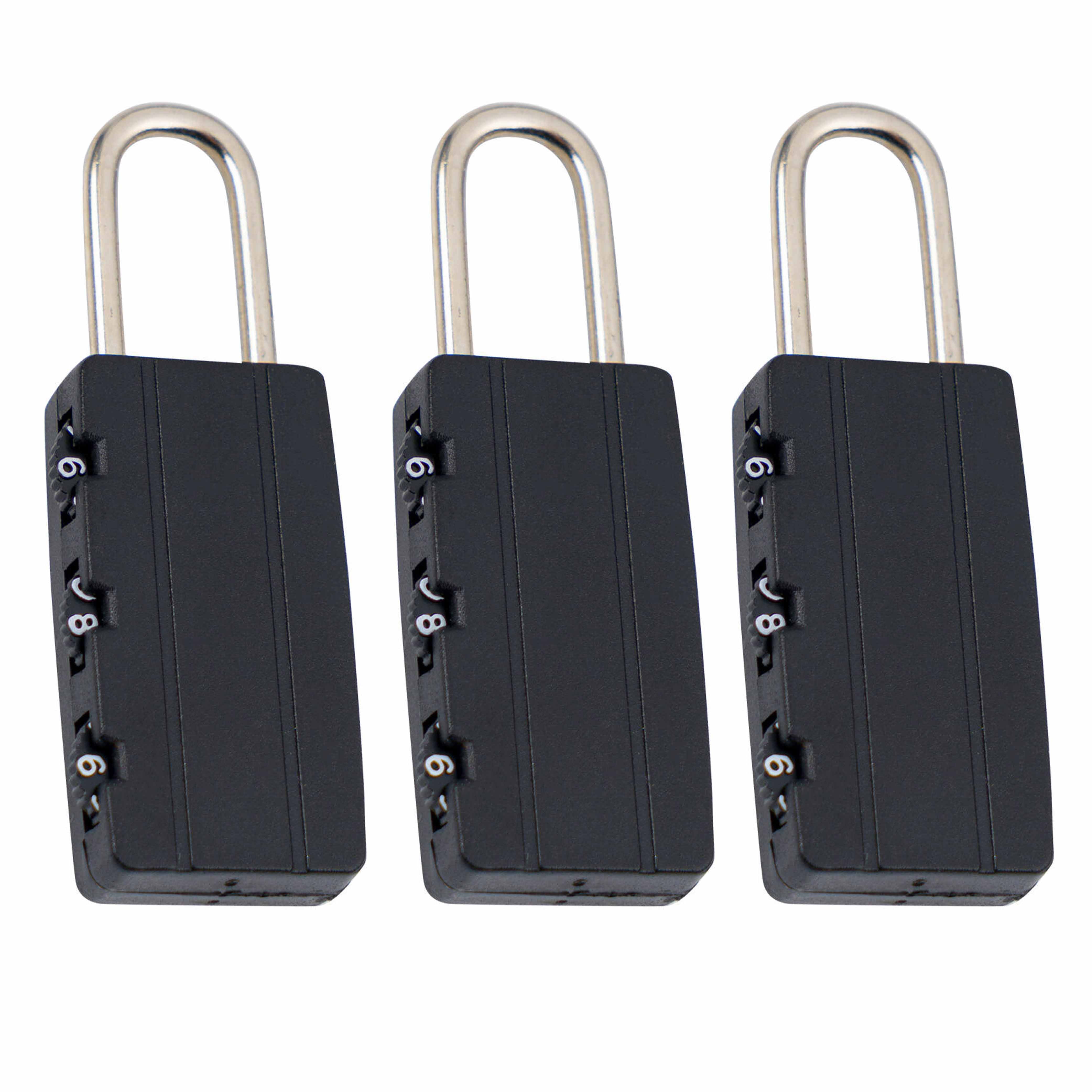 3 Pk Three Digit Combination Padlock Lock Heavy Duty Security Outdoor