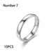 thumbnail image 5 of Sonducket 10 piezas hombres mujeres anillo de acero inoxidable cerrado parejas anillos mano decoración amantes joyería Simple para citas Ropa, zapatos y accesorios Miscelánea Blanco talla 7 Sonducket AP014528-01, 5 of 6