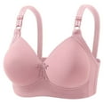 thumbnail image 2 of mihongmao Nursing Bra Plus Size Sports Bras Women's Bra Soild Color Underwear Bra Everyday Underwear Pink 2X, 2 of 8
