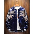 thumbnail image 3 of Vintage Dragon Tiger Embroidered Satin Bomber Jacket Japanese Sukajan Streetwear Windbreaker Coat for Men Women Spring Fall, 3 of 4