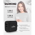 thumbnail image 3 of Liquipel Powertek Diamond Shine Type-C Fast Charging Wall Charger 20W PD USB-C with Foldable Plug, for iPhone, iPad, iWatch, Galaxy, Tablet, 3 of 7