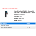 thumbnail image 2 of Main Drive Multi Rib Belt - Compatible with 1999 - 2004 GMC Sonoma 4.3L V6 2000 2001 2002 2003, 2 of 2