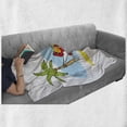 thumbnail image 6 of Beach Soft Flannel Fleece Throw Blanket, Funny Illustration Parrot Lying down in Hammock Between Palm Tree Shade in Tropics, Cozy Plush for Indoor and Outdoor Use, 50" x 60", Multicolor, by Ambesonne, 6 of 6