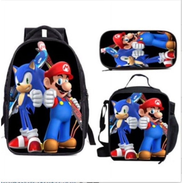 Primary And Secondary School Students Animation Backpack, Youth Schoolbag Three-piece Set-SinKeeU