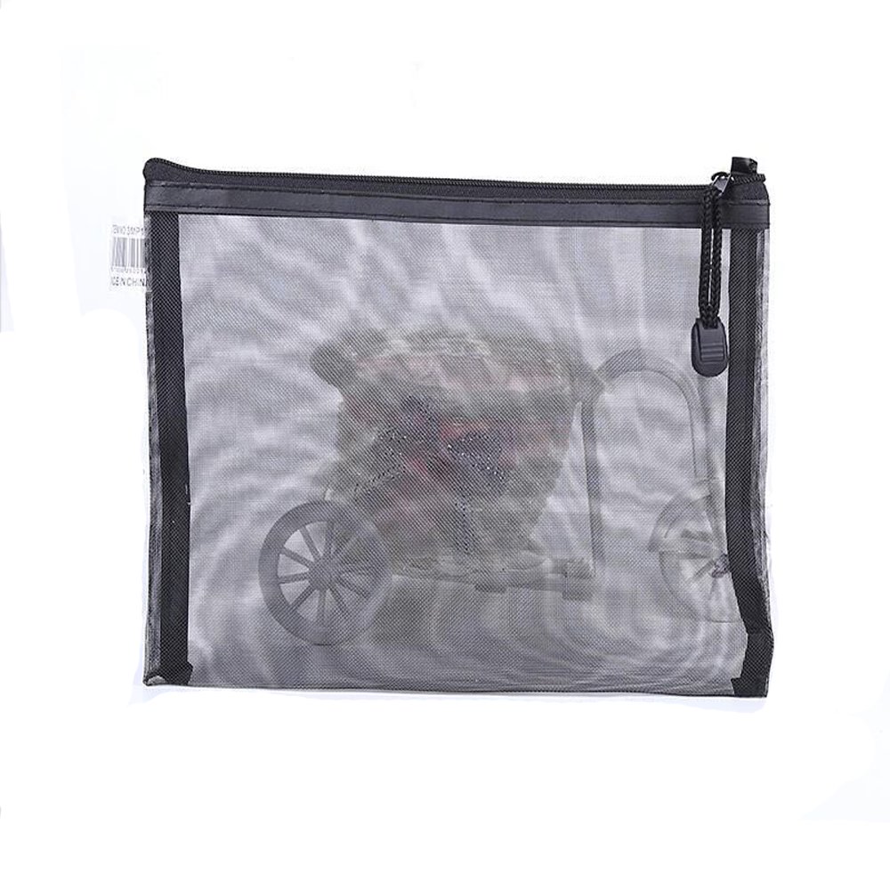 FeelGlad Black Zipper Lock Mesh Storage Bags,Cosmetic Bags,Mesh Bag