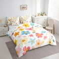 thumbnail image 4 of Feelyou Spring Flower Floral Twin Bedding Sets 7-Piece, Cartoon Cherry Blossoms Bedding Comforter Set, Leaf Botanical Plant Reversible Sheet Sets, Lightweight Room Decor, 4 of 9