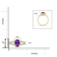 thumbnail image 4 of ANGARA Natural Oval 1.6 ct Amethyst Split Shank Halo Ring in 14K Yellow Gold for Women (Size-9x7mm) | February Birthstone, Birthday, Anniversary, Jewelry Gift for Women | Natural Amethyst Ring, 4 of 9