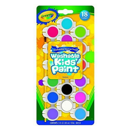 Crayola Washable Kid's Paint Assorted Colors, 18 Each