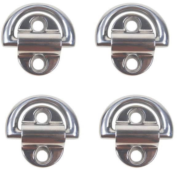 Stainless Steel 316 Folding Pad Eye D Ring Tie Down 3/16" Marine Grade 4 Pcs