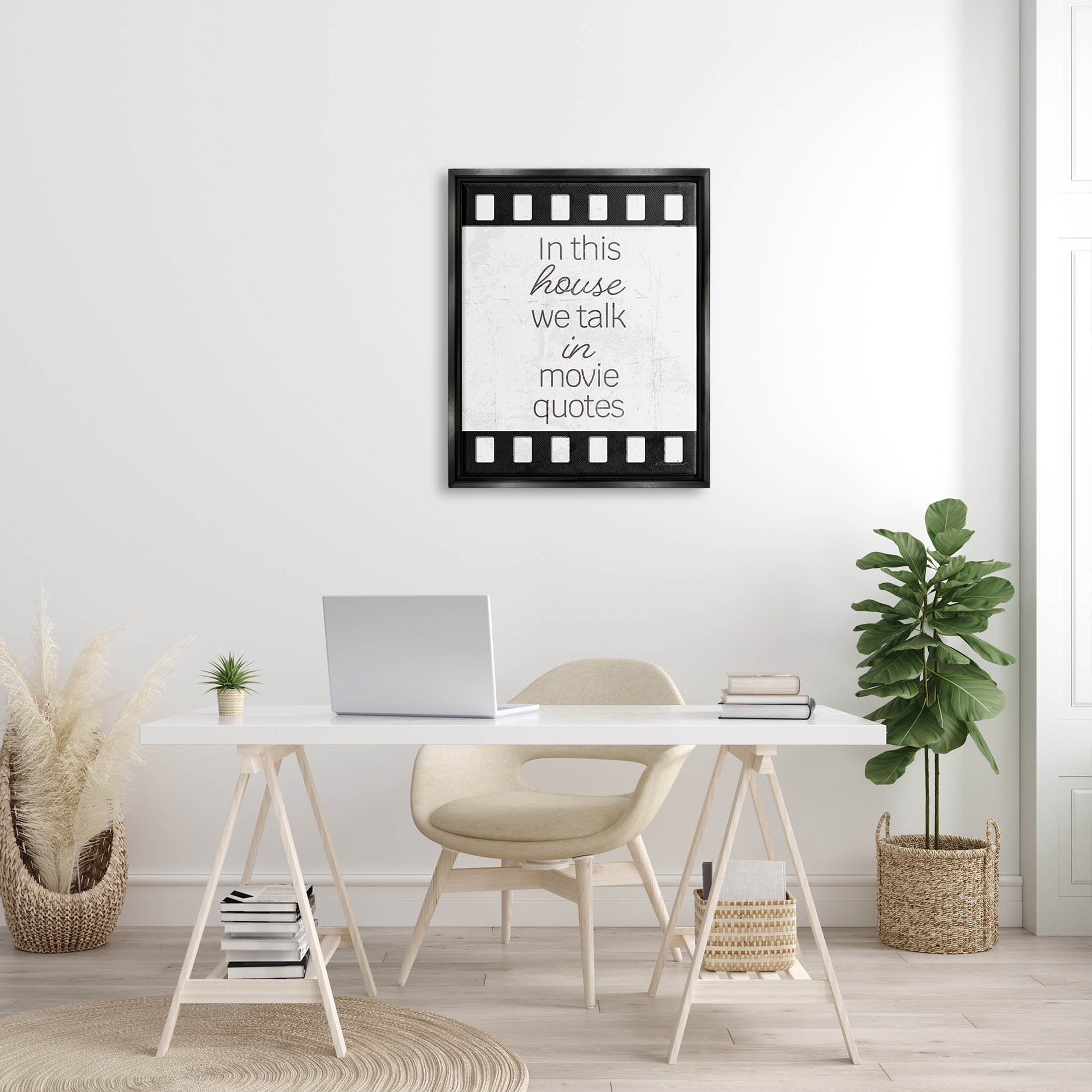 In This House Movie Quotes Phrase Typography Graphic Art Jet Black Framed Art Print Wall Art