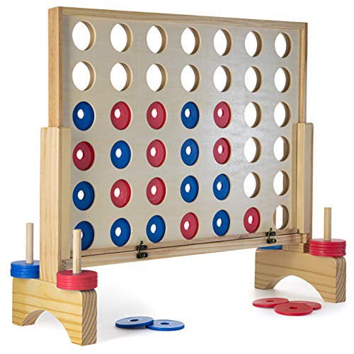 Solid Wooden Connect 4 /Four in a Line Travel Game Gift Boy or Girl any age 