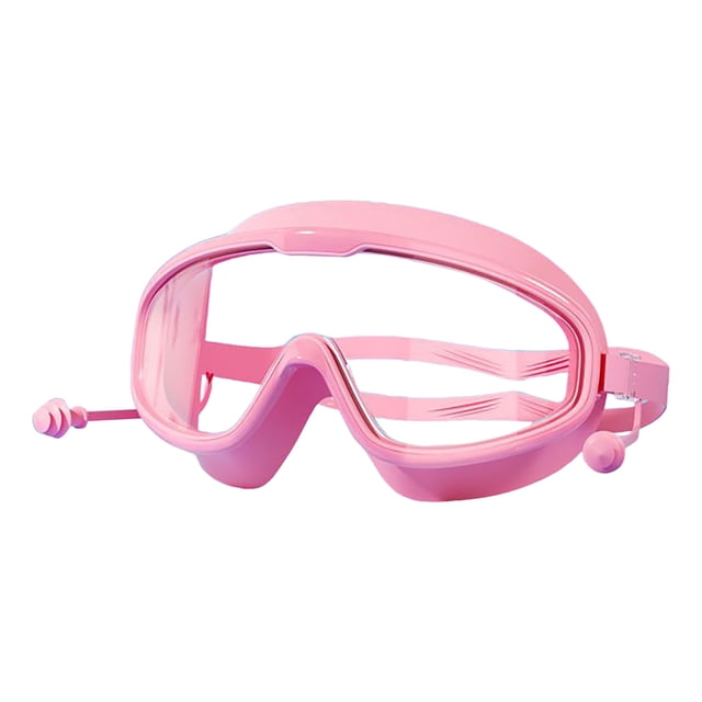 Large Frame Waterproof And Anti-Fog Swimming Goggles with Earplug, Adjustable HD Favorabler Goggles for Students Adult
