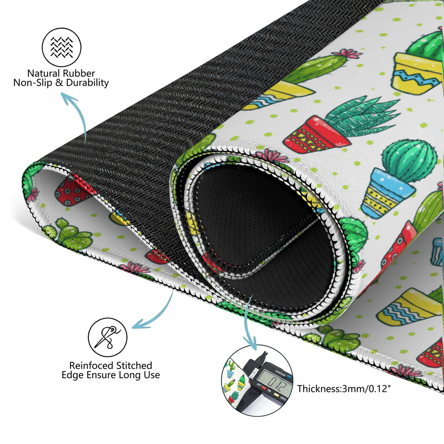 Plants Inspired Mahjong Mat 31.5x31.5 Inches Constructed from High Quality Rubber with Anti-Slip Properties and Noise Reduction Qualities for Card Games Tiles