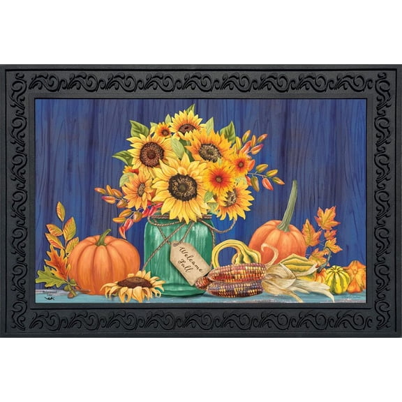 Briarwood Lane Fall Mason Jar Floral Doormat