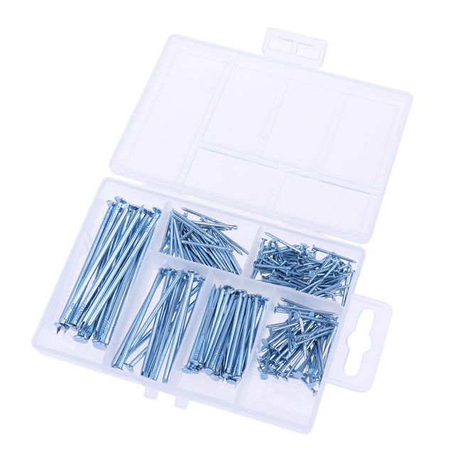 240 Pcs Assortiment Ongles Ronds Ongles Câblés Ongles Suspendus (Argent)