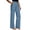 Blue, variant on Women's Casual Pants with Pockets Wide Leg Elastic Waist Pants Stretch Women's High Waisted Dress Pants Regular Stretchy Straight Leg Office Work Slacks Black L