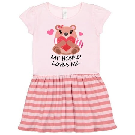 

Inktastic My Nonno Loves Me- Bear and Hearts Gift Toddler Girl Dress