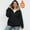 001 Black, variant on Women's Plus Size Warm Fleece Jacket Coat Casual Hooded Drawstring Full Zip Outwear Jacket Long Sleeve Pockets Coat