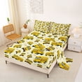 thumbnail image 2 of Castle Fairy School Bus Pattern Queen Sheet Sets 4 Pieces for Kids, Yellow Art Bed Set for Bedroom, Yellow Black, 2 of 6