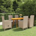 thumbnail image 1 of vidaXL 7 Piece Garden Dining Set Beige, 1 of 5