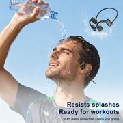 TOPVISION Open Ear Bone Conduction Headphones, Wireless Bluetooth Headset with Built-in Microphones, 8Hr Playtime, Waterproof Sports Headphones for Running Workout Gym