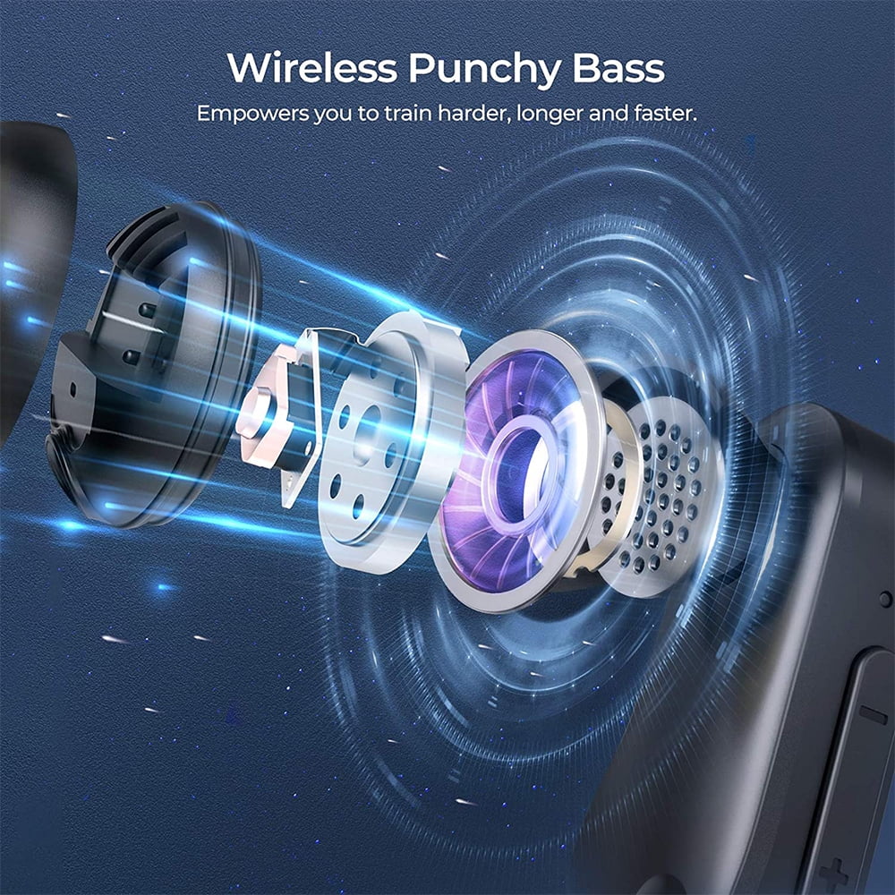 Mpow Flame Solo Bluetooth 5.4 Wireless Sports Earbuds - ENC Noise Cancellation, Punchy Bass HD Sound, 28H Playtime Fast Charging USB-C, IPX7 Waterproof Ergonomic Ear Hooks for Running Workout