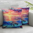 thumbnail image 3 of Autua Turtle Ocean Sunset Decorative Throw Pillow Cover for Home Couch Living Room Bed Sofa, Short Plush Cushion for Car Bedroom, Year-Round Use, Printed on Both Sides, 1PC 12x12in, 3 of 5