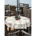 thumbnail image 3 of Outdoor Tablecloth with Umbrella Hole Zipper Pink Flowers Blossoms Round Tablecloth 60" Waterproof Outside Table Cloth Vintage Farmhouse Floral Patio Table Cover Tablecloths for Picnic Party, 3 of 8