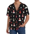 thumbnail image 1 of Fotbe Christmas Tree and Gold Socks Camisa Estampada de Manga Corta para Hombre, Casual de Verano, Estilo Playero, Sin Arrugas-Large, 1 of 5