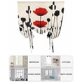 thumbnail image 6 of Farmhouse Flowers Tie Up Curtains for Window, Thermal Insulated Balloon Shade Adjustable Rod Pocket Curtains Valance Panels for Kitchen Bathroom Cafe 52 x 63 Spring Red Black Floral Herbs Plants, 6 of 6