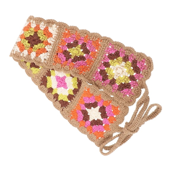 OFFIGAM Floral Lace Crochet Headband for Women, Rustic Retro Hair Accessory, Comfortable and Stylish Hair Covering