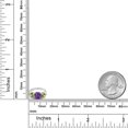 thumbnail image 4 of Gem Stone King 925 Sterling Silver Purple Amethyst and Green Peridot 3 Stone Engagement Ring for Women (3.20 Cttw, Gemstone February Birthstone, Cushion 8MM, Size 9), 4 of 5