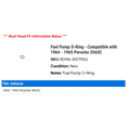 thumbnail image 2 of Fuel Pump O-Ring - Compatible with 1964 - 1965 Porsche 356SC, 2 of 2
