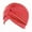 Red, variant on Kaemgyyd Stretchy Turbans for Women Casual Soft Pleated Headwear Comfy Fashion Solid Color Pre Tied Hats