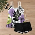 thumbnail image 4 of Taqqpue Tankini Swimsuits for Women Two Piece Tummy Control Swimsuits Flowy Blouson Floral Swim Tank Top with Boyshorts S-2XL, 4 of 6