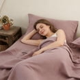 thumbnail image 2 of Simple&Opulence 100% Linen Sheet Set-Pure Linen Bedding Sheet-4 Pieces (1 Flat Sheet,1 Fitted Sheet,2 Pillowcase)-Embroidery Collection,Soft & Cozy,Cooling Bedding- King Size, Linen, 2 of 9