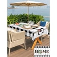 thumbnail image 5 of Outdoor Tablecloth with Umbrella Hole for Patio/Picnic/Party/Camping, Vintage Farmhouse Waterproof Table Cloth Rectangle Table Cover Washable, Farm Palm Leaves Floral Plaid Wooden Gray (52"x 70"), 5 of 8
