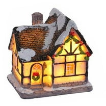 AmaMary Christmas Village Sets LED Lighted Christmas Village Houses Figurines for Christmas Tree Decorations Vintage Christmas Village Collection for Christmas Holiday Home Decorations