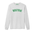 thumbnail image 5 of Daxton Retro Boston Arch Font Long Sleeves T Shirt Soft Medium Weight Cotton, 2Pk Hgray Green White Green, XS, 5 of 5