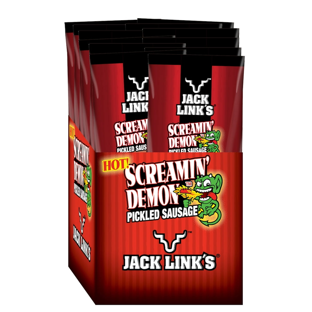 Jack Links Screamin Demon Pickled Sausage, Hot, 2.4oz, 12 CT Walmart