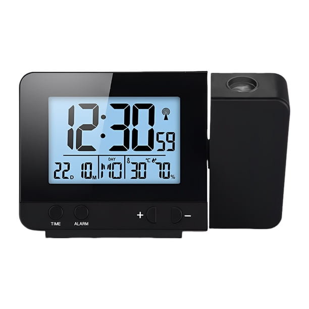 Proyección Del Reloj Despertador LED Monitor Humedad Temperatura Digital ()