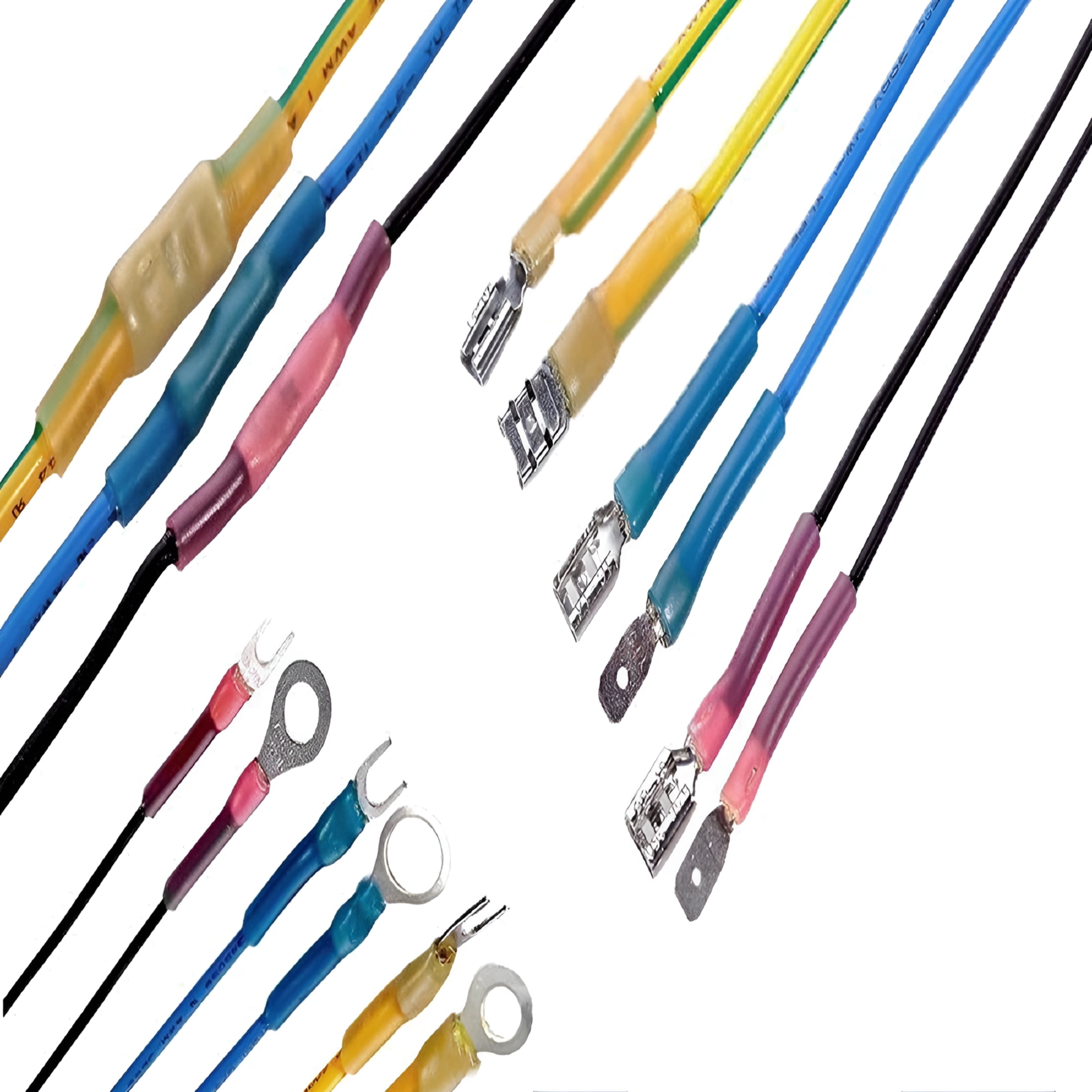 GJX 250Pcs Heat Shrink Wire Connectors Kit Waterproof Marine Automotive Battery Electrical Crimp Terminals Set, Ring Fork Spade Butt Splices Heat Shrinkable Wire Connectors Kit