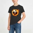 thumbnail image 2 of DJDLJWCJ Boys Soccer Shirt Crewneck Relaxed Fit Soccer Printed Summer Shirts Stretch Soft Outdoor Athletic Sports Shirts Black Size 11-12 Years, 2 of 8