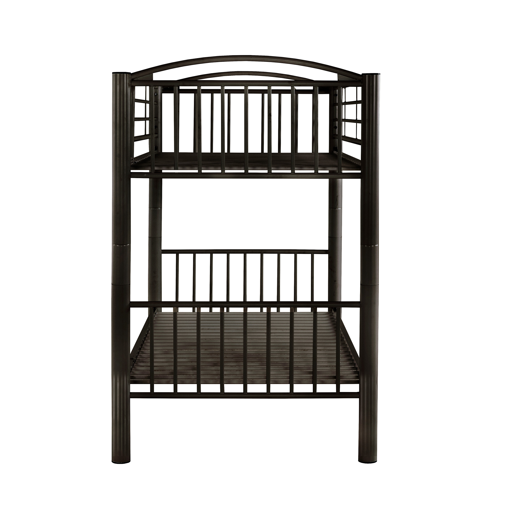 Weston Home Visalia Kids Convertible Metal Twin over Twin Bunk Bed, Black