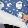 thumbnail image 3 of Oversized Wearable Blanket Hoodie,Baseball Stars Pattern Sherpa Blanket Hoodie with Super Pockets,Super Warm Fuzzy Pullover for Women & Men, 3 of 6